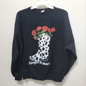 Altar’d State Sweatshirt Cowgirl at Heart Large Black Altard